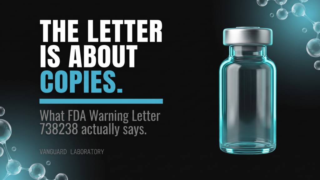 The Letter Is About Copies - Vanguard Laboratory analysis of FDA Warning Letter 738238