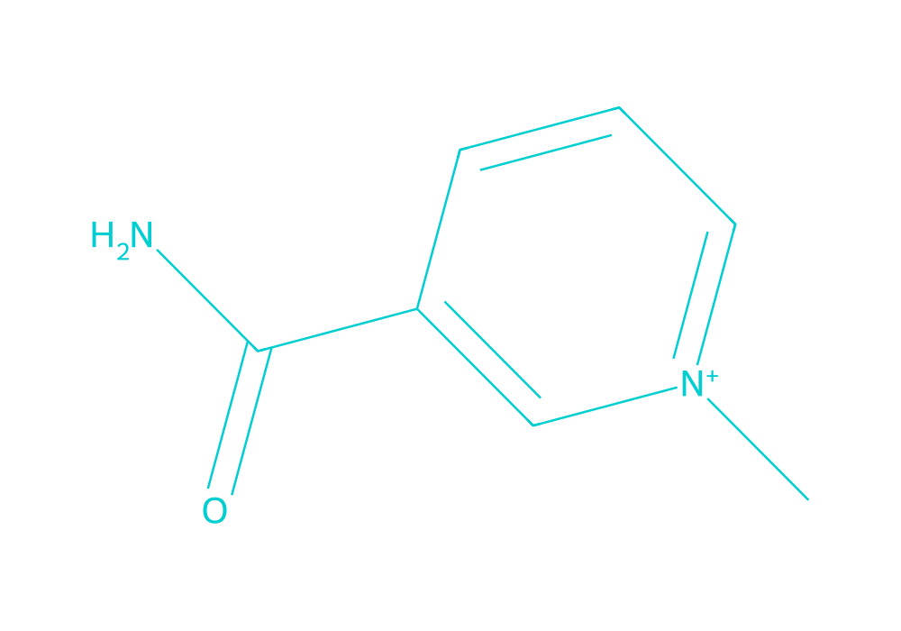 2D structure of 1-methylnicotinamide drawn in Vanguard Laboratory colors