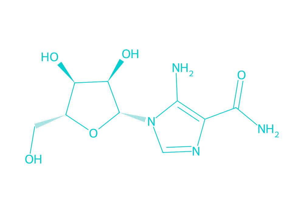 2D structure of acadesine drawn in Vanguard Laboratory colors