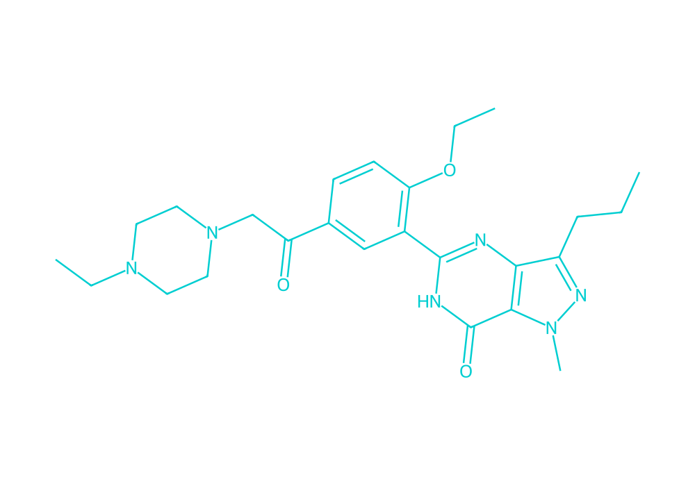 2D structure of acetildenafil drawn in Vanguard Laboratory colors