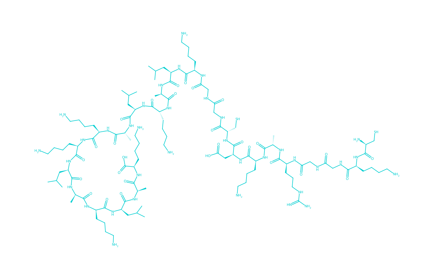 2D structure of adipotide drawn in Vanguard Laboratory colors