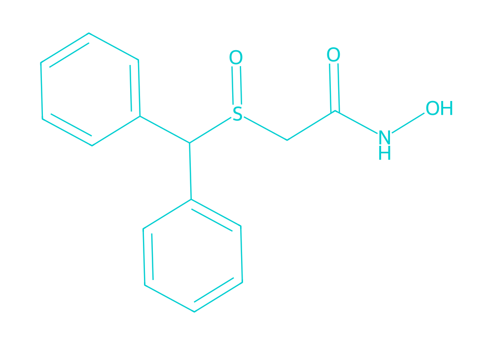 2D structure of adrafinil drawn in Vanguard Laboratory colors