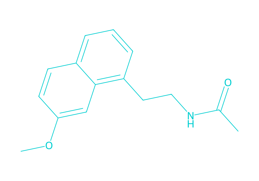 2D structure of agomelatine drawn in Vanguard Laboratory colors