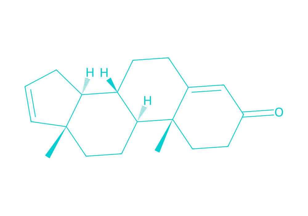 2D structure of androstadienone drawn in Vanguard Laboratory colors
