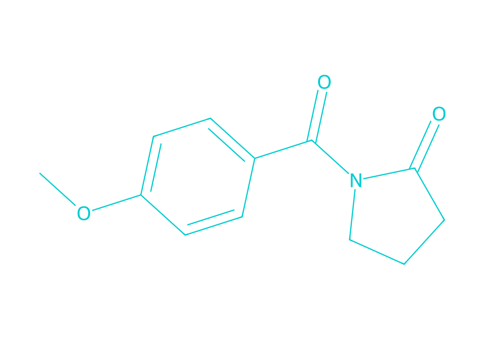 2D structure of aniracetam drawn in Vanguard Laboratory colors