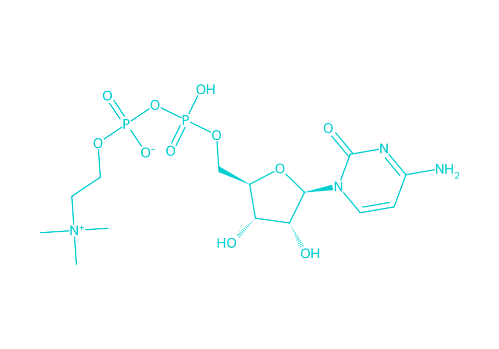 2D structure of citicoline drawn in Vanguard Laboratory colors
