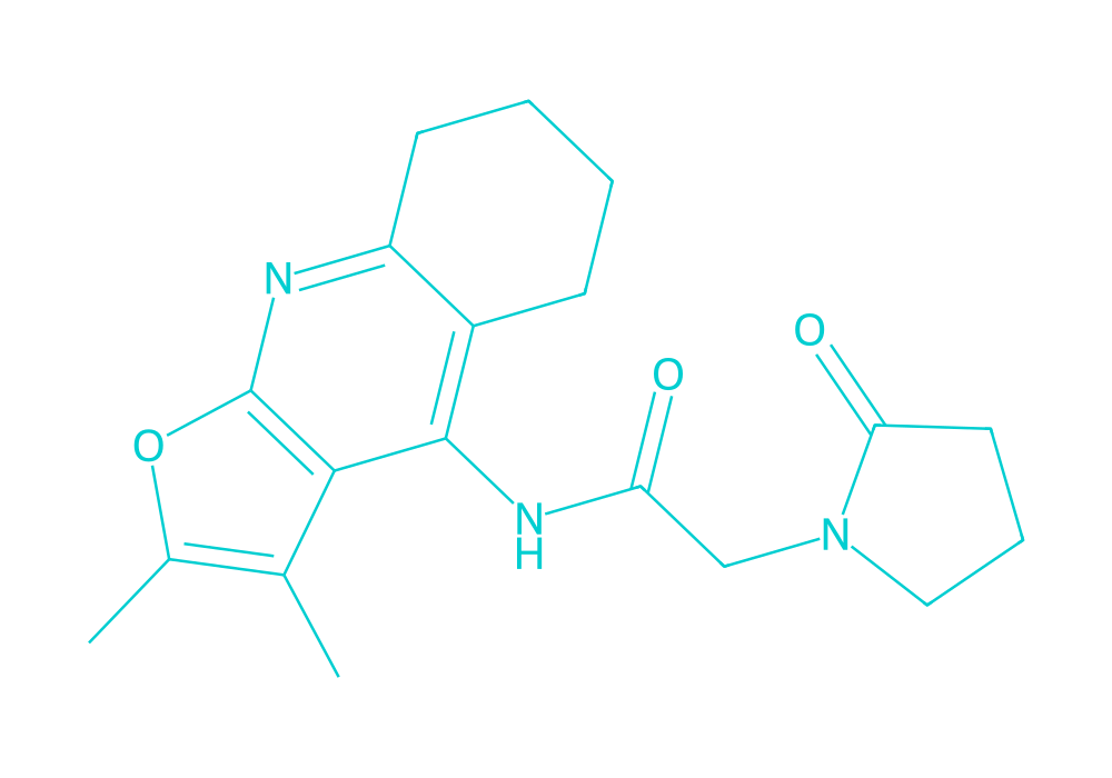2D structure of coluracetam drawn in Vanguard Laboratory colors