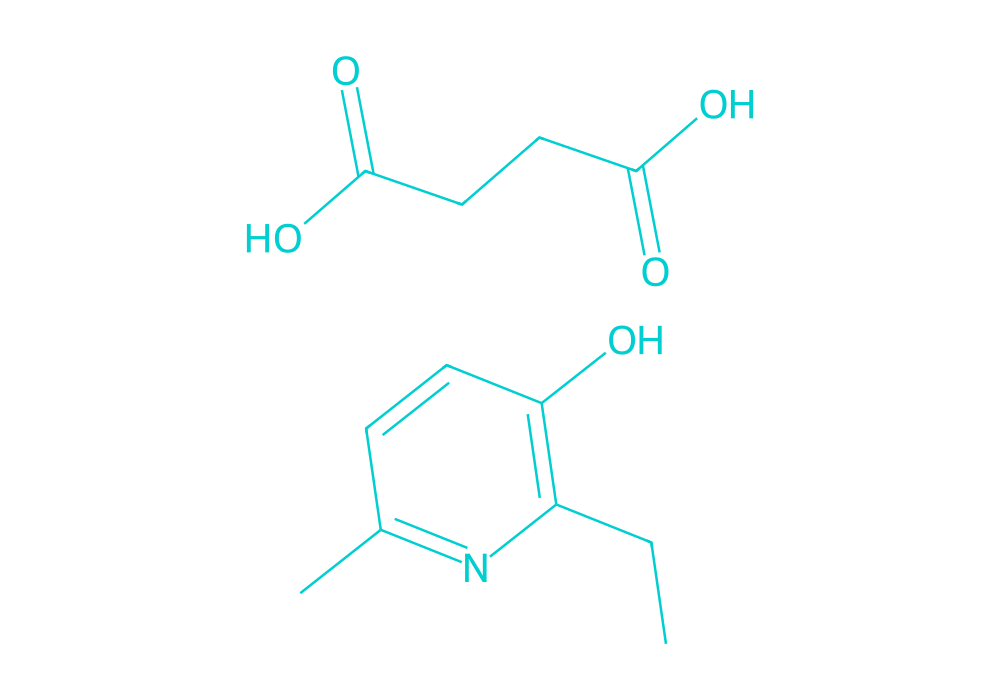 2D structure of emoxypine-succinate drawn in Vanguard Laboratory colors