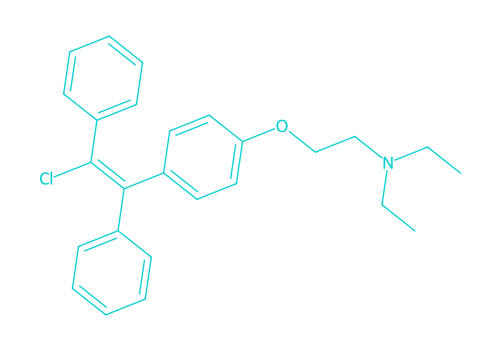 2D structure of enclomiphene drawn in Vanguard Laboratory colors