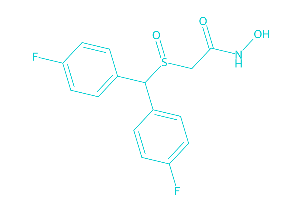2D structure of fladrafinil drawn in Vanguard Laboratory colors