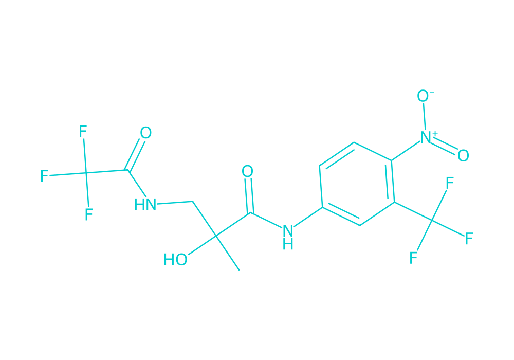 2D structure of fluridil drawn in Vanguard Laboratory colors