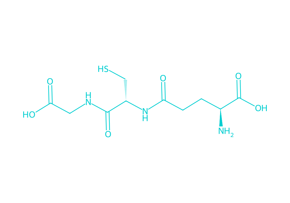 2D structure of glutathione drawn in Vanguard Laboratory colors