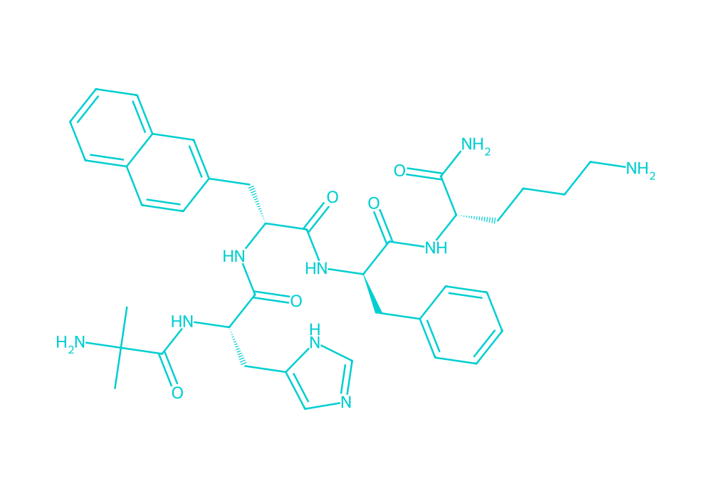 2D structure of ipamorelin drawn in Vanguard Laboratory colors
