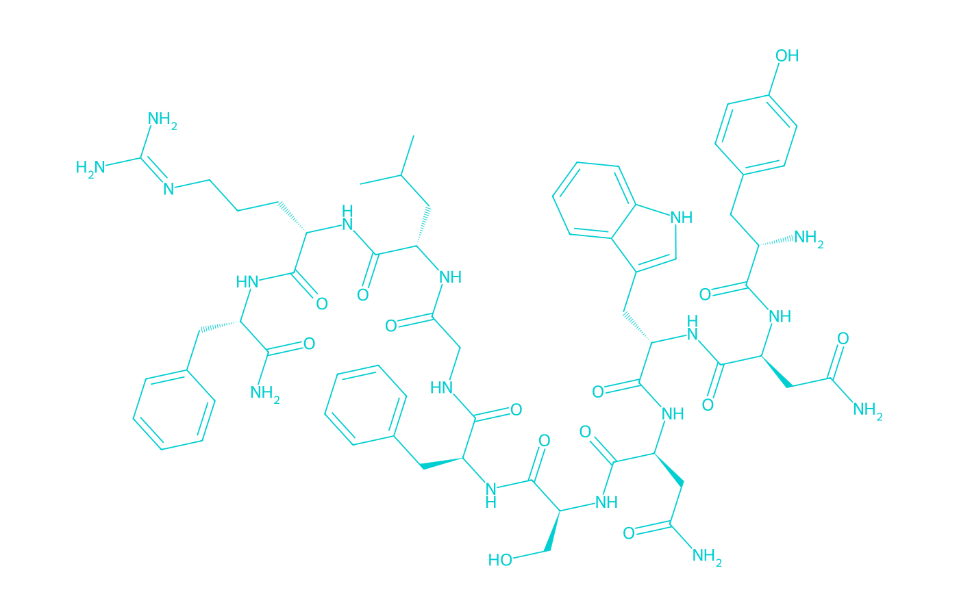 2D structure of kisspeptin drawn in Vanguard Laboratory colors