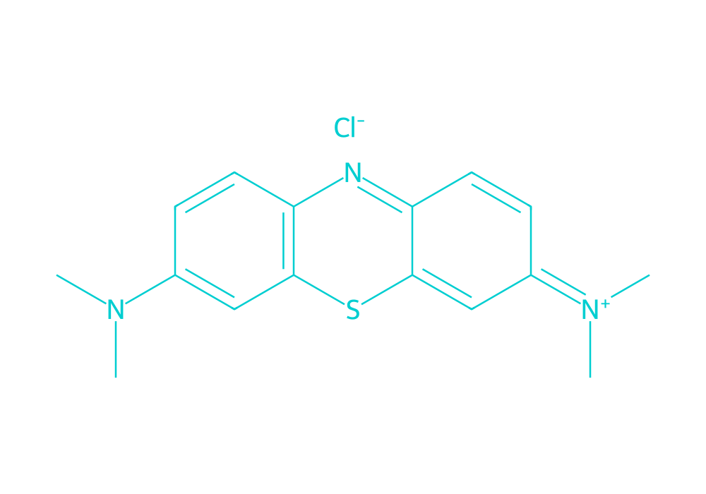 2D structure of methylene-blue drawn in Vanguard Laboratory colors