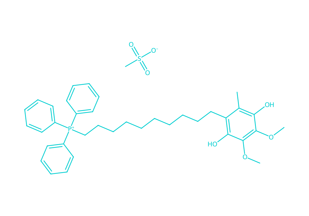 2D structure of mitoquinol-mesylate drawn in Vanguard Laboratory colors