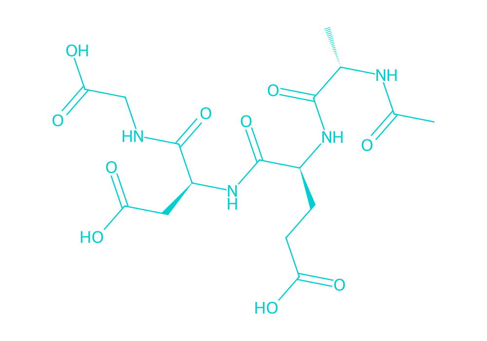 2D structure of n-acetyl-epithalon drawn in Vanguard Laboratory colors