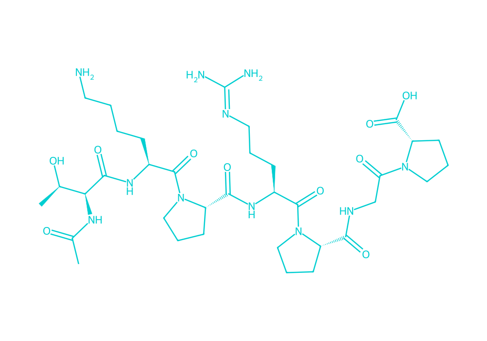 2D structure of n-acetyl-selank drawn in Vanguard Laboratory colors