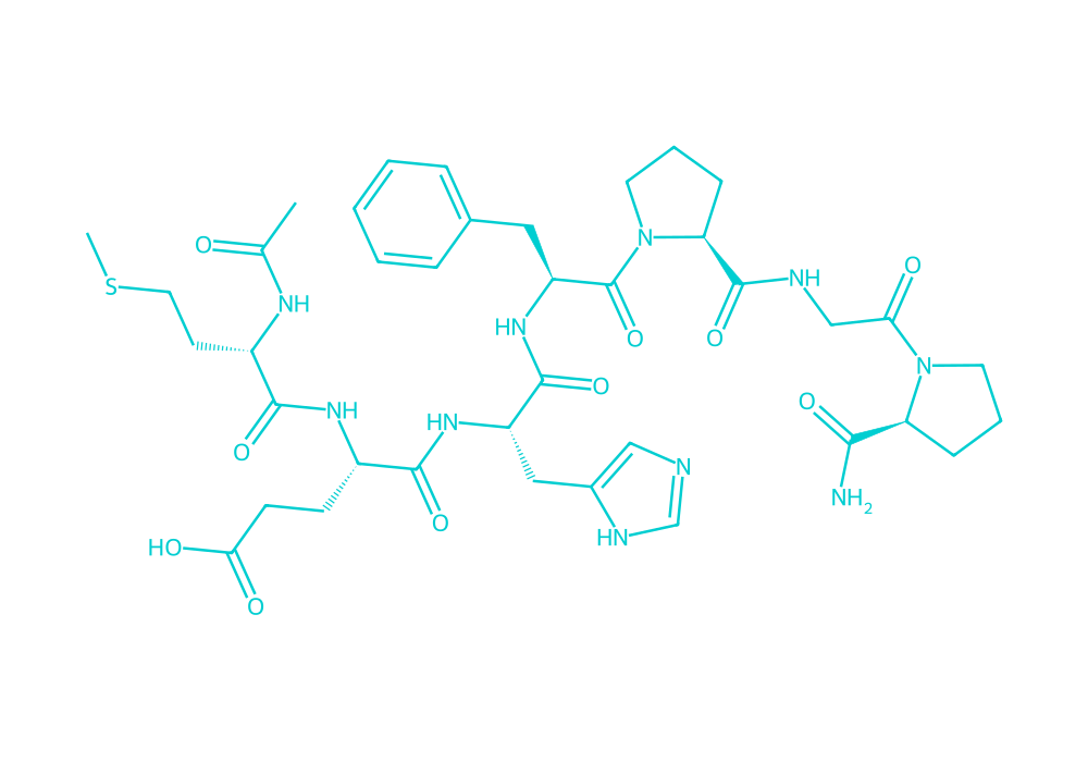 2D structure of n-acetyl-semax drawn in Vanguard Laboratory colors