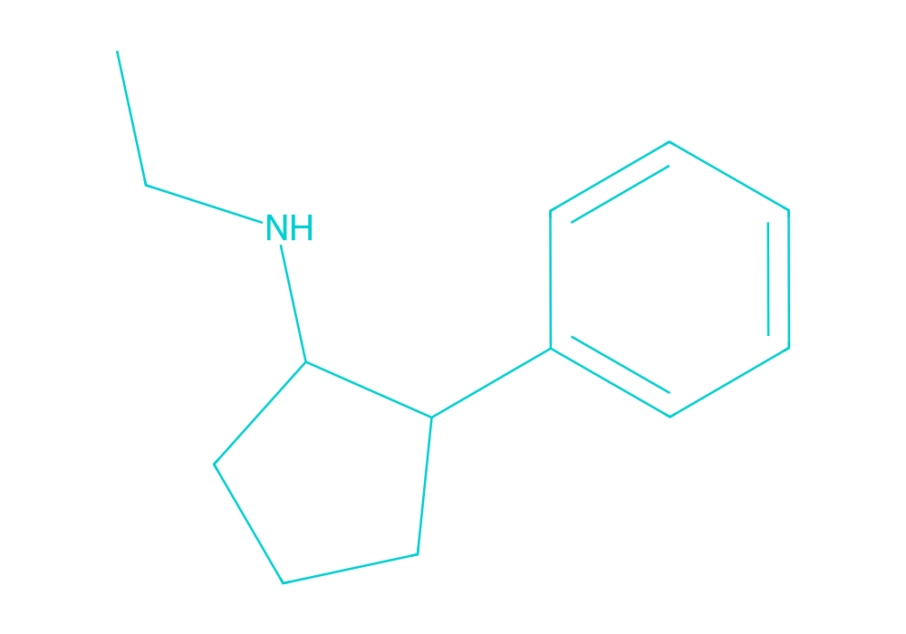 2D structure of n-ethylcypenamine-hydrochloride drawn in Vanguard Laboratory colors