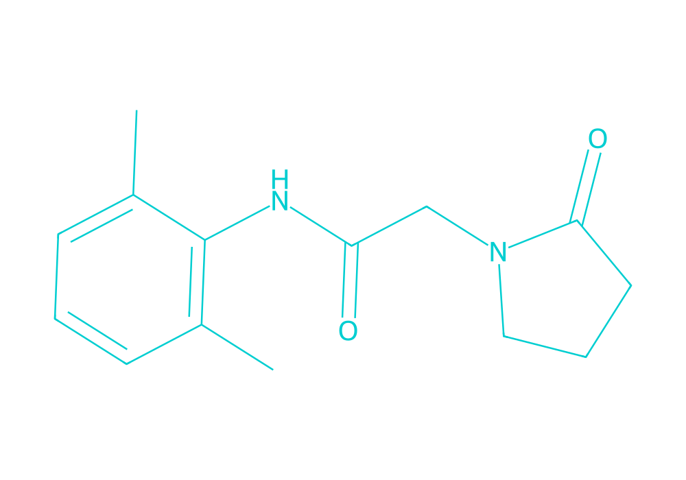 2D structure of nefiracetam drawn in Vanguard Laboratory colors