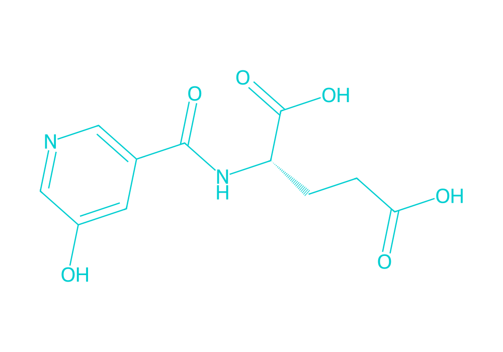 2D structure of nooglutyl drawn in Vanguard Laboratory colors
