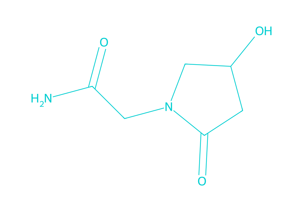 2D structure of oxiracetam drawn in Vanguard Laboratory colors