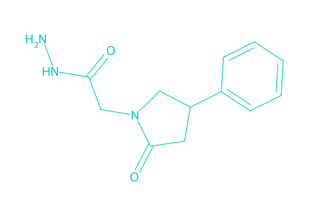 2D structure of phenylpiracetam-hydrazide drawn in Vanguard Laboratory colors