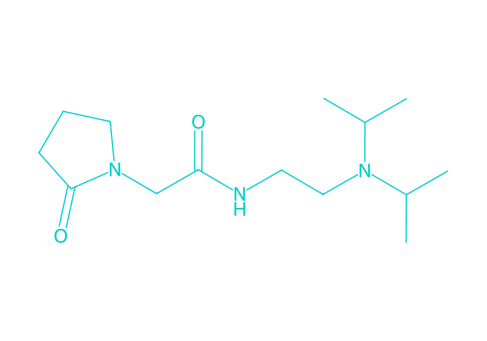 2D structure of pramiracetam drawn in Vanguard Laboratory colors