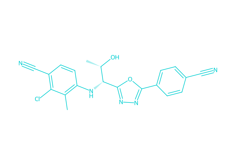 2D structure of rad-140 drawn in Vanguard Laboratory colors