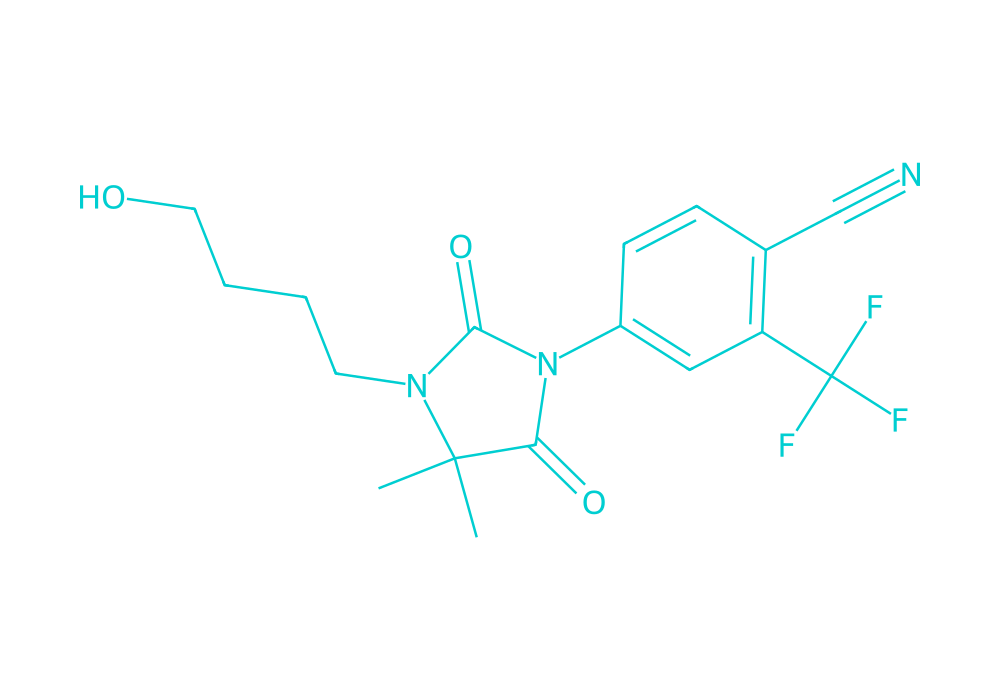 2D structure of ru58841 drawn in Vanguard Laboratory colors