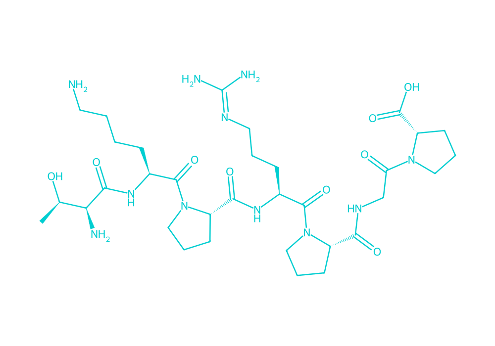 2D structure of selank drawn in Vanguard Laboratory colors