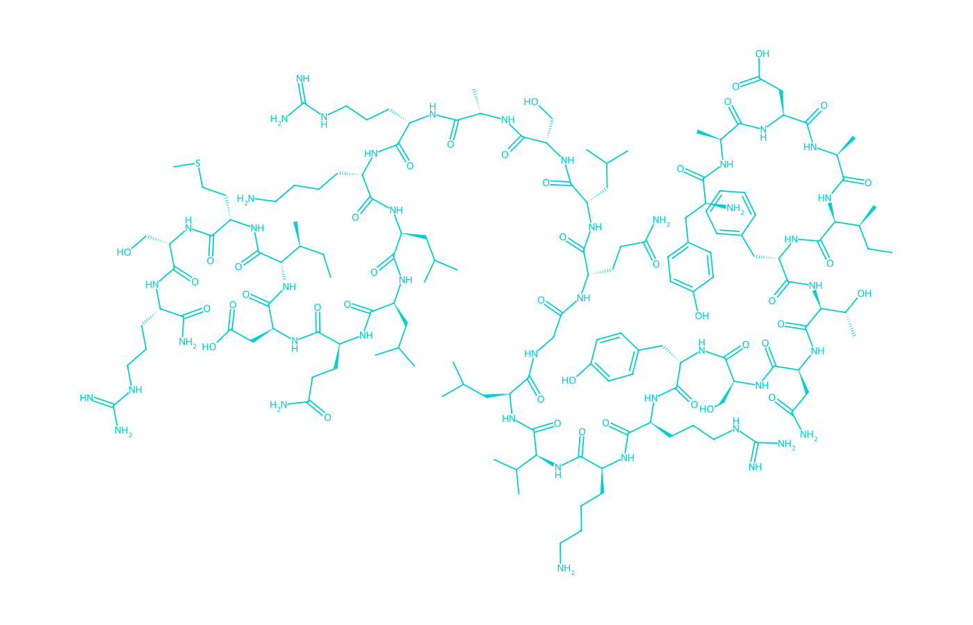 2D structure of sermorelin drawn in Vanguard Laboratory colors