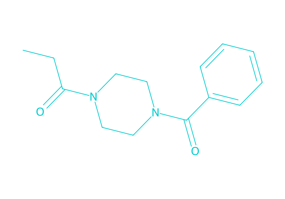 2D structure of sunifiram drawn in Vanguard Laboratory colors