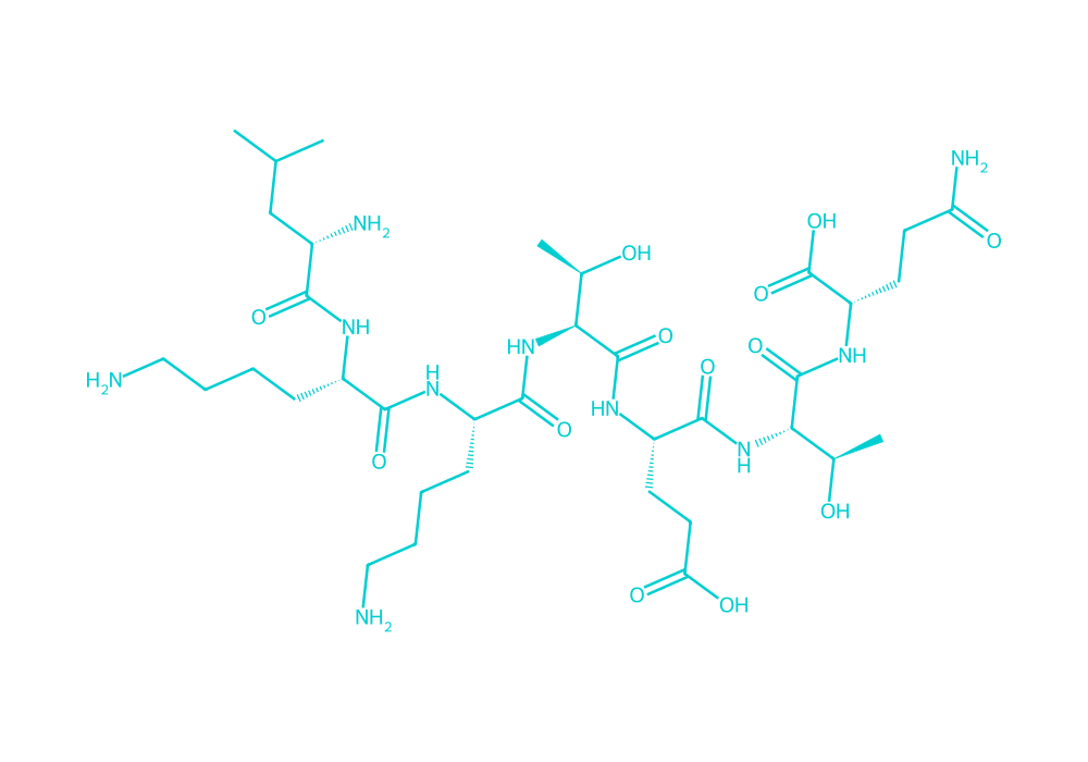 2D structure of tb-500-fragment-17-23 drawn in Vanguard Laboratory colors