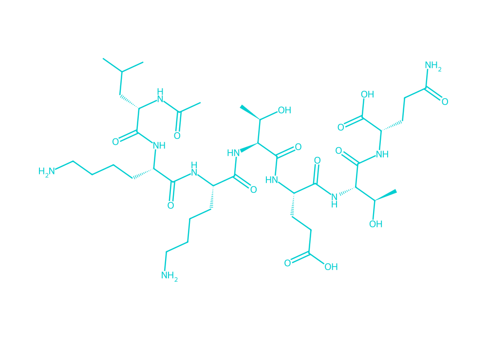 2D structure of tb-500 drawn in Vanguard Laboratory colors