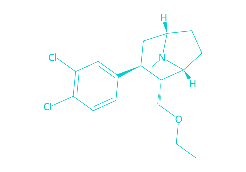 2D structure of tesofensine drawn in Vanguard Laboratory colors