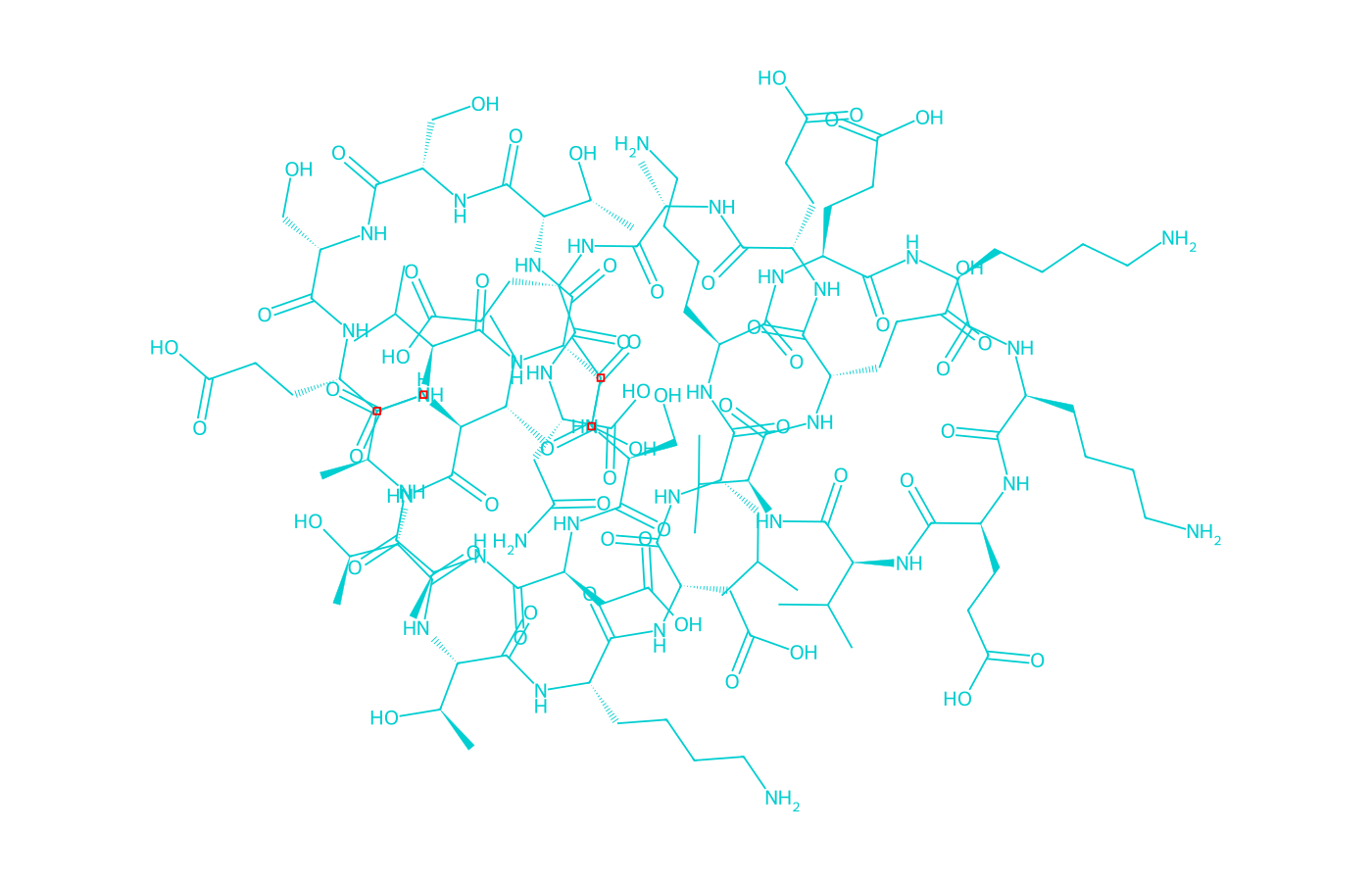 2D structure of thymosin-alpha-1 drawn in Vanguard Laboratory colors